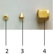 1/8 inç Somun, kovan, yüzük (nut, ferrule, back ferrule) takımı (10/pk)